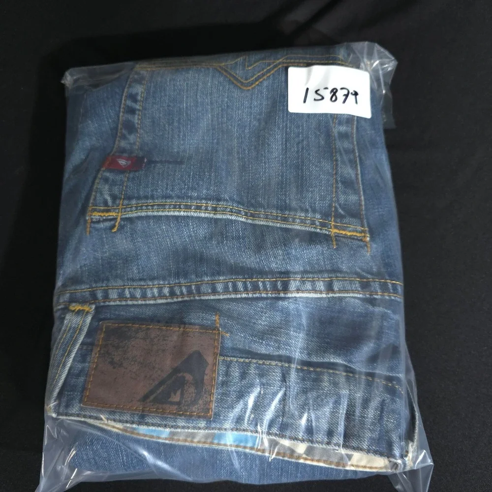 Quiksilver Quikjean Mens 34 Blue Straight Leg Cotton Denim Pants Y2K Baggy Skate